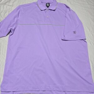 Foot Joy Polo Shirt Men 2XL Purple FJ Performance Quick Dry Golf